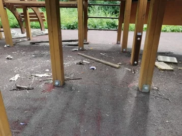 Фото: Неизвестные вандалы разгромили детскую игровую площадку в кузбасском городе 1