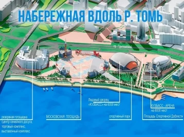 Фото: Площадь спортивной доблести и ТЦ: минстрой Кузбасса показал, как будет выглядеть новая набережная Томи в Кемерове 1