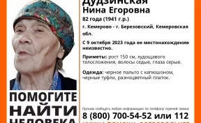 В Кузбассе пропала 82-летняя женщина в разноцветном платке