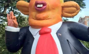 В центре Вашингтона установили большую надувную крысу с внешностью Трампа