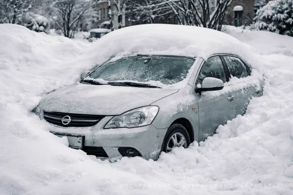 В Кузбассе должник спрятал иномарку от судебных приставов в сугробе