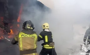 Ликвидация пожара в районе Пионер в Кемерове попала на видео