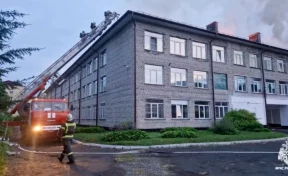 Гимназию в Горно-Алтайске тушат более 60 пожарных, открытое горение ликвидировано