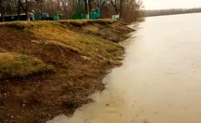В Новокузнецке затопило городской пляж