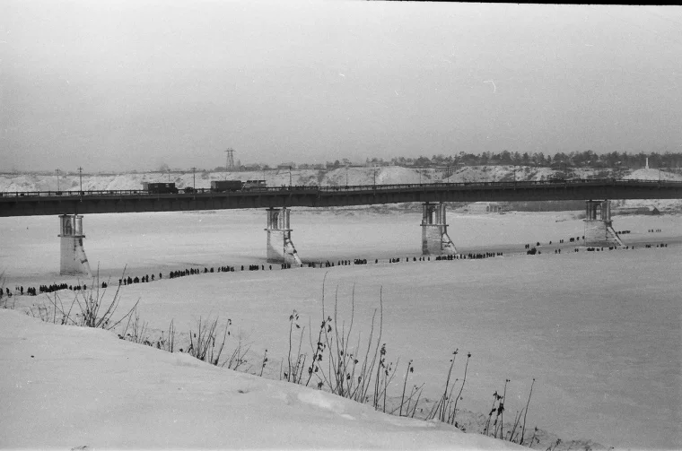 Ремонт моста после аварии, 1969 год