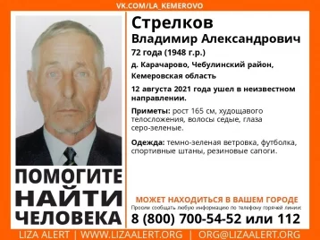 Фото: В Кузбассе три месяца не могут найти 72-летнего мужчину  1
