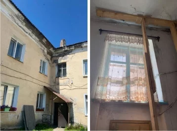Фото: В Кузбассе прокуратура проверила дом, аварийный потолок в котором подпёрли деревянными опорами 1