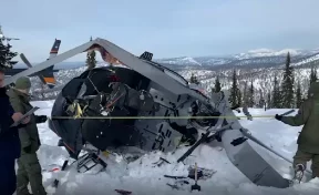 Появилось видео с места аварийной посадки вертолёта в Кузбассе