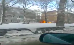 В центре Кемерова сгорела машина