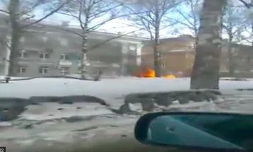 Фото: В центре Кемерова сгорела машина 1