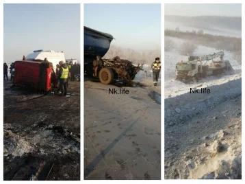 Фото: Есть погибшие: появились подробности жёсткого ДТП с автокраном и углевозом на кузбасской трассе 1