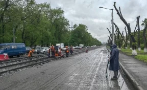 В Новокузнецке завершают первый этап ремонта трамвайных путей на Октябрьском проспекте