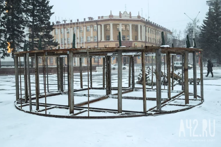 Фото: В Кемерове на площади Советов начали собирать главную новогоднюю ель Кузбасса 5
