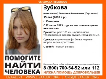 Фото: Волонтёры ищут пропавшую 12 июля 15-летнюю кемеровчанку 1