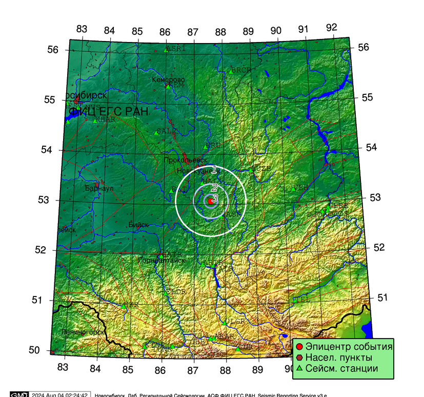 На юге Кузбасса произошло землетрясение магнитудой 3,1