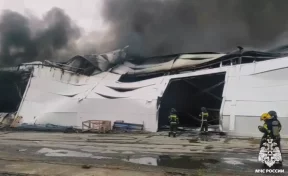 В Новосибирске для тушения пожара на складе привлекли пожарный поезд