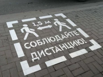 Фото: В Кемерове на остановках появилась разметка социальной дистанции 2