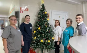 Пациент нарядил и подарил ёлку работникам кемеровской больницы  