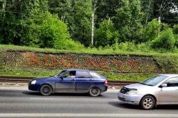 Фото: На Логовом шоссе в Кемерове появилась клумба в честь 300-летия Кузбасса 1