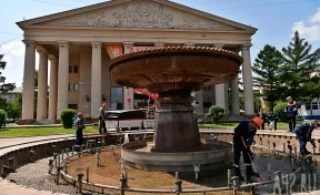 В Кемерове расконсервировали фонтан у театра драмы