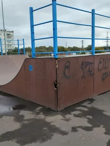 Фото: В Кузбассе вандалы разрисовали надписями и повредили оборудование скейтпарка 3