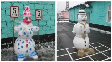 Фото: В кузбасской колонии прошёл конкурс на лучшего снеговика 1