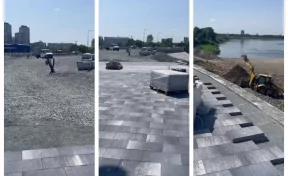 Мэр Кемерова показал на видео ход строительства новой набережной Томи рядом с «Кузбасс-Ареной»
