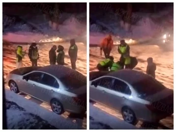 Фото: В Кузбассе потасовку водителя машины и сотрудников ГИБДД сняли на видео 1