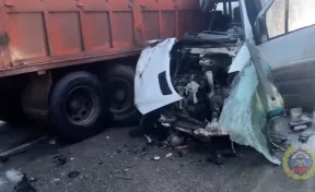 На трассе под Волгоградом микроавтобус с пассажирами врезался в стоявший на обочине грузовик