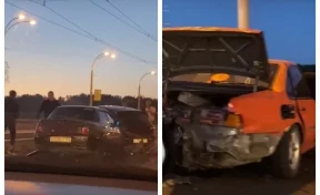 В Кемерове последствия жёсткого ДТП на Кузнецком мосту попали на видео