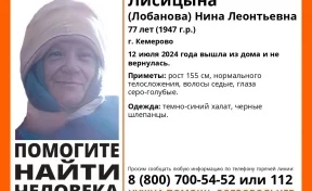 В Кемерове пропала пожилая женщина в тёмно-синем халате