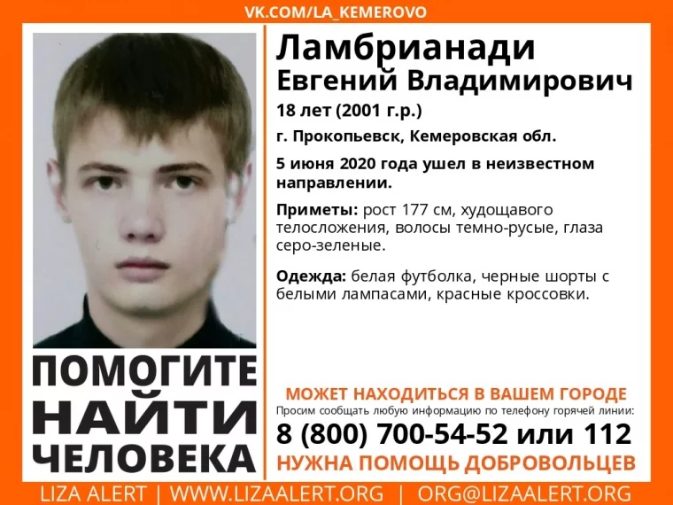 Фото: В Кузбассе пропал без вести 18-летний парень 2