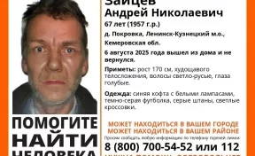 В Кузбассе ищут 67-летнего мужчину, без вести пропавшего 6 августа