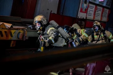 Фото: В Кузбассе пожарные «спасли» рабочего в цеху с 8-метровой высоты 3