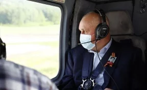 Губернатор осмотрел строительство обхода Мариинска с вертолёта