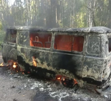 Фото: Пламя охватило автомобиль в лесу под Кемеровом 1
