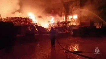 Фото: Склад на площади 3,5 тысячи «квадратов» горит во Владимире 1