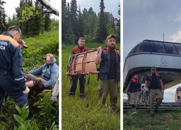 Фото: В Шерегеше турист получил травму при спуске с горы 1