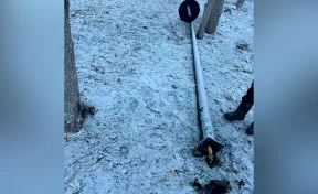 В Кузбассе вандалы с корнем выдрали фонарь на «Топкинском Арбате»