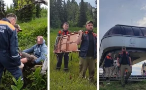 В Шерегеше турист получил травму при спуске с горы