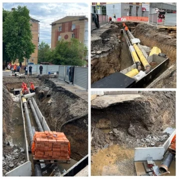 Фото: «Подтопление оказалось серьёзным»: в Кемерове на закрытом участке улицы 50 лет Октября монтируют временный трубопровод 1
