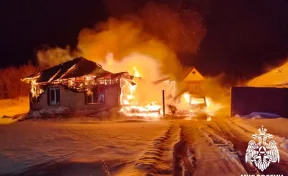 В Ижморском округе загорелись частный дом и легковушка