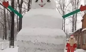 В Новокузнецке слепили снеговика-гиганта