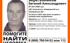 В Кемеровском округе пропал 87-летний мужчина с тростью