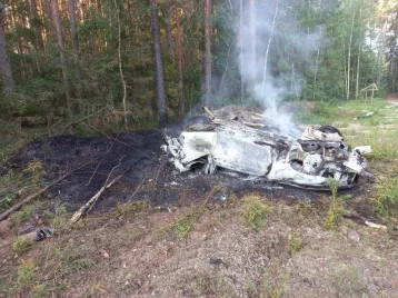 Фото: Четыре человека погибли в загоревшемся BMW в Кировской области 1