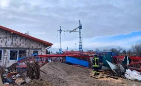 Башенный кран упал в Калининградской области