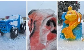 В Кузбассе вандалы разбили скульптуры в снежном городке: мэр города пообещал показать «героев» на видео