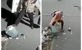 Полиция нашла кемеровчанина, за которым первоклассница подняла перевёрнутую урну с мусором