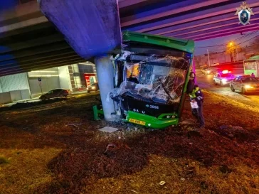 Фото: В Челябинске автобус врезался в опору моста: пострадали 12 человек 1