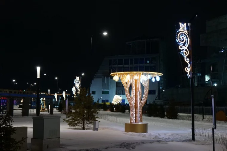 Фото: В Кемерове на новых набережных Искитимки появились новогодние украшения 9